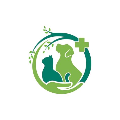 Dog cat logo template veterinária Vetor Premium