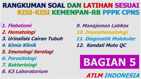 Rangkuman Soal Kisi Kisi Fr Pppk Cpns Pranata Lab Kesehatan