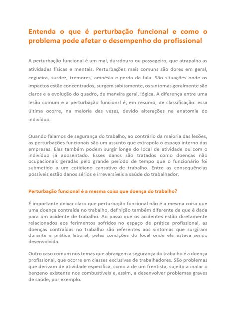 O'que É Defeito Funcional - Entenda o Que É Perturbação Funcional e Como o Problema Pode Afetar o ...