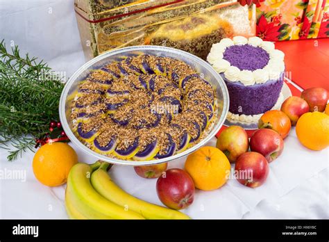 Filipino purple yam cake Stock Photo - Alamy