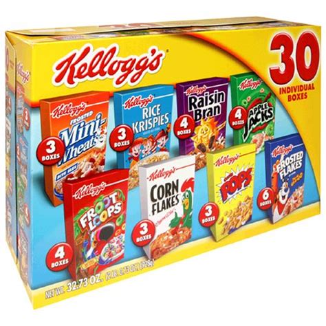 Kelloggs Cereal Variety Pack 30 Count Packages Pack Of 1