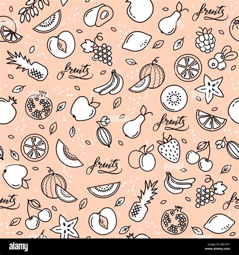 Seamless Background Pattern With Fruits Stock Vector Image Art Alamy