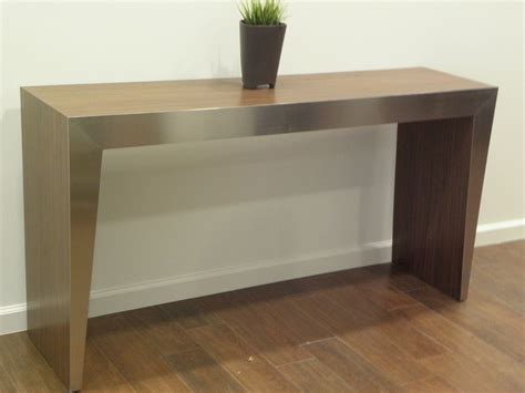 Console Table Walnut Laminate Stainless Steel 60x16x30 59000 Via Etsy Contemporary