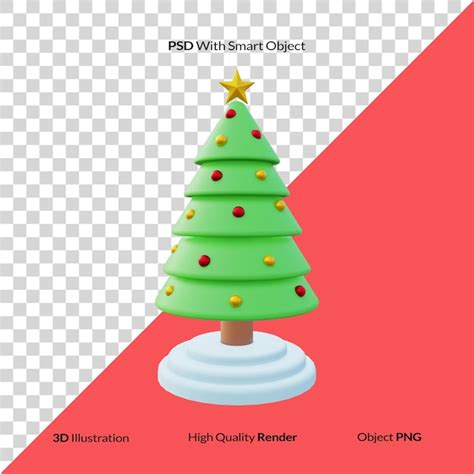 Rbol De Navidad D Render Ilustraci N Archivo Psd Premium