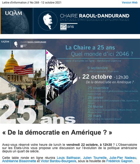 Lettre Dinformation No 268 12 Octobre 2021 Chaire Raoul Dandurand