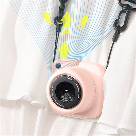 Jayyouu Neck Fan Lighting Camera Shape Outdoor Dorm Sport Portable