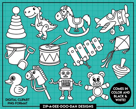 Toys Clipart Set Zip A Dee Doo Dah Designs Etsy