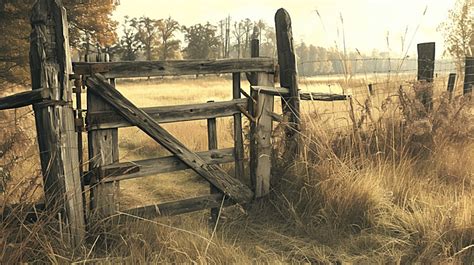 Wooden Gate In A Field With Fence Background, Architecture, Gate ...