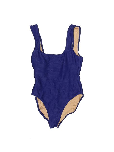 J Crew Solid Blue One Piece Swimsuit Size 8 74 Off Thredup