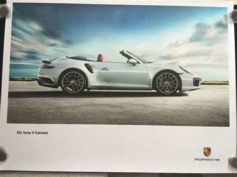 Porsche Official 991 911 Turbo S Cabriolet Showroom Poster Profile View 2016 Ebay