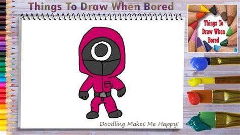 How To Draw A Squid Game Guard Easy Step By Step Drawings Art Day Easy Drawings