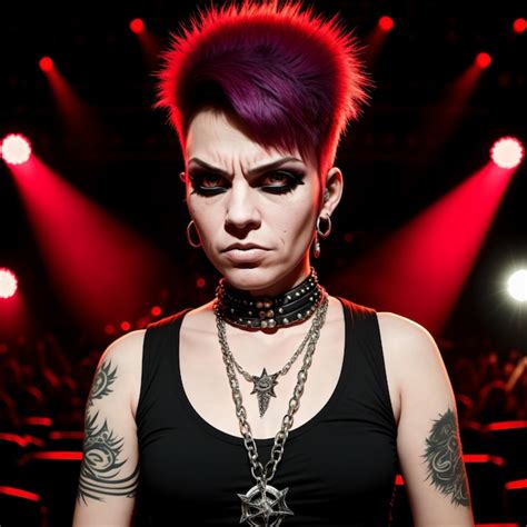 Premium Photo Portrait Of A Punk Woman With Punk Hairstyle On Stage