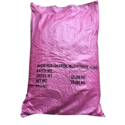 Magnesium Chloride Hexahydrate Flakes Packaging Size 25 Kg Packaging