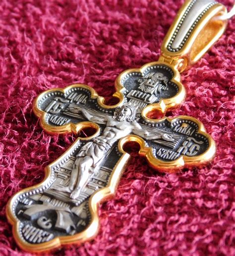 RUSSIAN ORTHODOX CROSS eastern pendant large 16 gr sterling