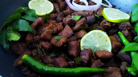 How To Make Kerala Style Beef Fry Nadan Beef Varattiyath Youtube