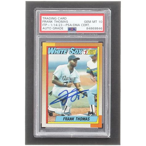 Frank Thomas Signed 1990 Topps 414b Rc Psa Pristine Auction