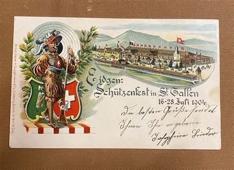 1 Postkarte Eidgenössisches Schützenfest in St Gallen 1904 Kaufen