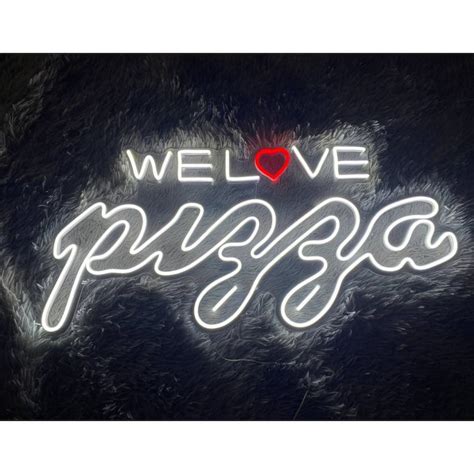 Handmadetneonsign We Love Pizza Led Sign We Love Pizza Neon Sign Wall