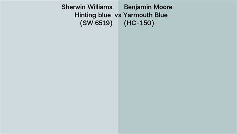 Sherwin Williams Hinting Blue SW 6519 Vs Benjamin Moore Yarmouth Blue