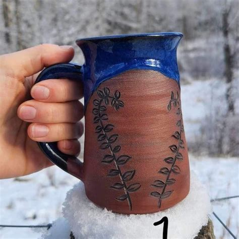 Carved Ceramic Mug Etsy