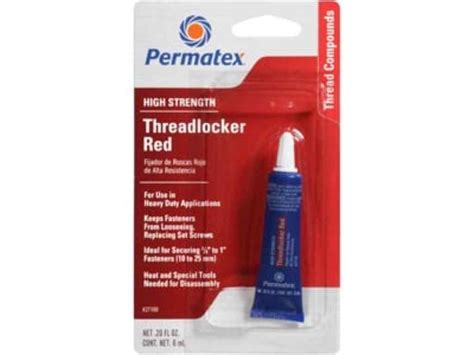 Permatex High Strength Threadlocker RED Cross Country