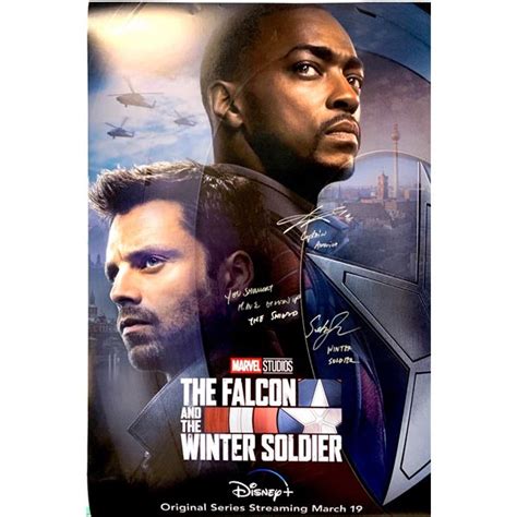 Autographed Falcon Winter Soldier Poster