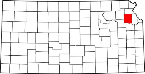 Image: Map of Kansas highlighting Jefferson County