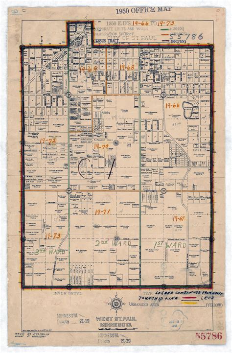 1950 Census Enumeration District Maps Minnesota MN Dakota County