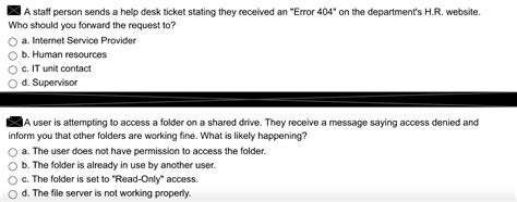 Solved A Staff Person Sends A Help Desk Ticket Stating They