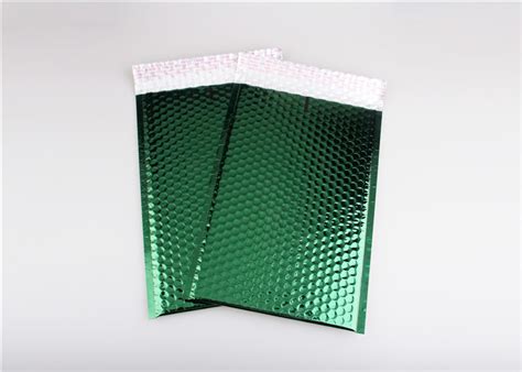 Tearproof Metallic Bubble Mailers Dark Green Color Square Padded Envelopes