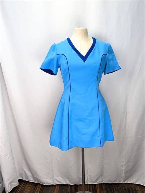 1970s Blue Mini Dress Magicians Assistant Costume 30 Waist Etsy