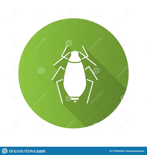 Aphid Flat Design Long Shadow Glyph Icons Set Stock Vector