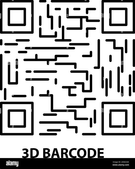 3d Barcode Icon Black Vector Sign With Editable Strokes Concept