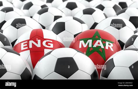 England Vs Morocco Soccer Match Soccer Balls In England And Morocco