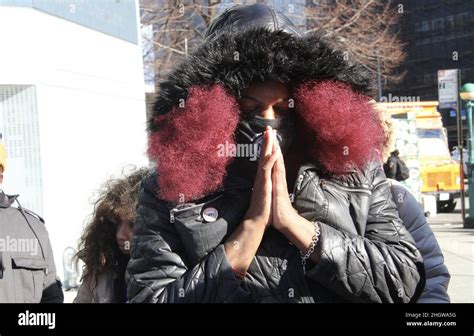 Harlem New York Usa 22nd Jan 2022 A Man Prays Following The