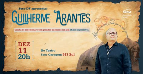 Show Guilherme Arantes Teatro Sesc Garagem em Brasília Sympla