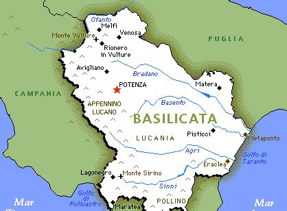 Basilicata Map Political Regions | Italy Map Geographic Region Province ...