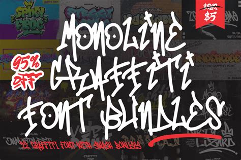 Monoline And Graffiti Font Bundle Bundle Creative Fabrica