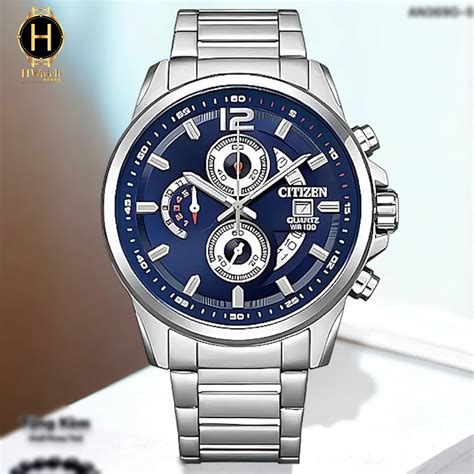 Đồng Hồ Nam Citizen Quartz Chronograph An3690 56l Chronograph Blue Dial Vn