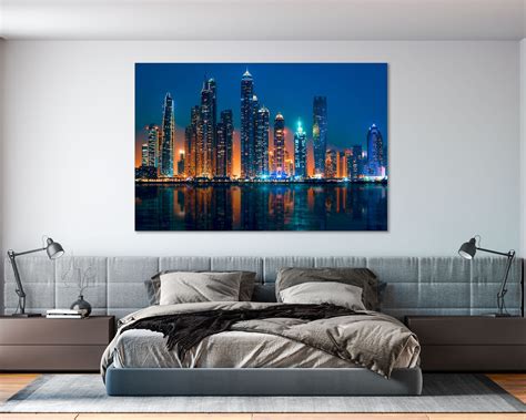 Dubai Cityscape Wand Dekor Dubai Wolkenkratzer Druck Etsy De