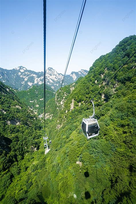 Tourism Project Daytime Huashan Scenic Area Outdoor Cable Car ...