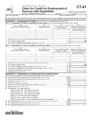 Fillable Online Tax Ny Form Ct Claim For Credit For Employment