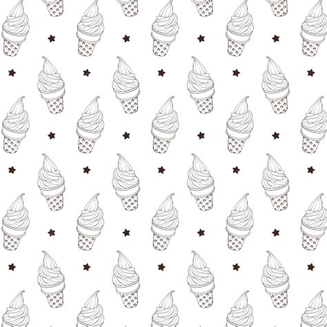 Premium Vector Ice Cream Cone Hand Drawn Sketch Black And White