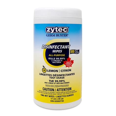 WIPES DISINFECTANT - ZYTEC DISINFECTANT WIPES, 100 WIPES/TUB DIN ...