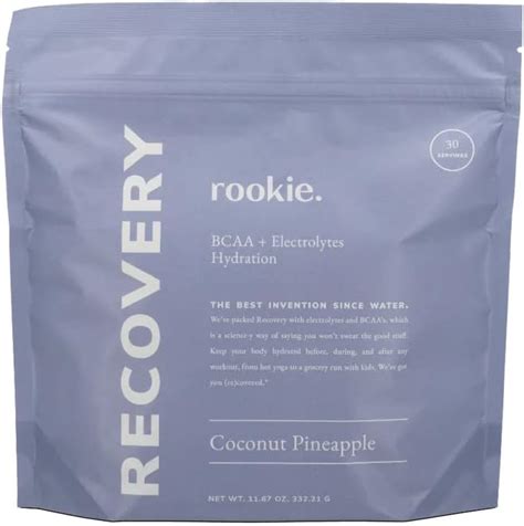 Rookie Wellness Recovery Drink Mix Sticks 30 Pack Coconut Pineapple Post Workout