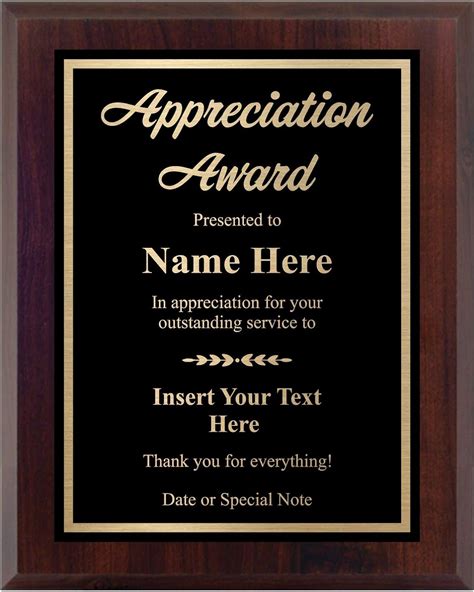 Amazon.com: Custom Plaque for Appreciation - Personalized Engraved ...