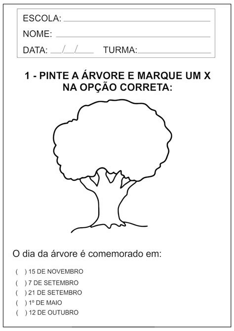 Atividade para o Dia da Árvore na educação infantil