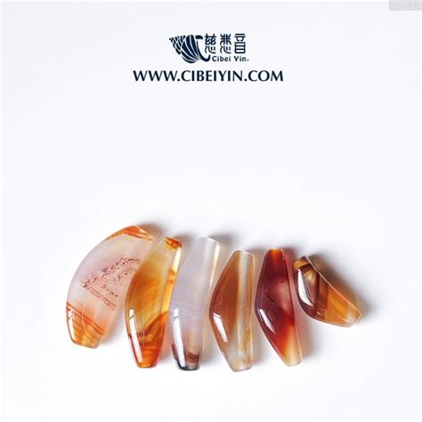 Horn Shaped Dzi Bead Natural Red Sardonyx B1 CiBeiYin