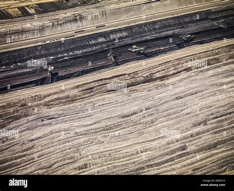 Aerial View Of Strip Coal Mining Field Stock Photo Alamy