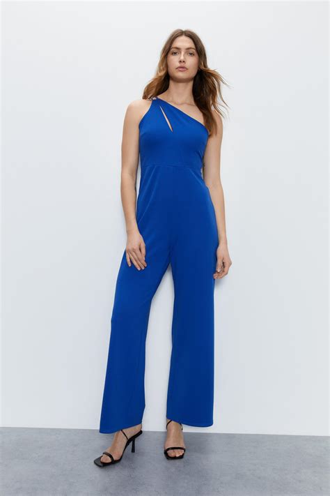 Asymmetric One Shoulder Wide Leg Jumpsuit